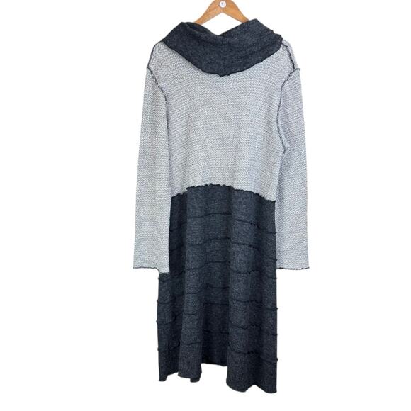 Bodil Boucle Knit Fair Isle Long Sleeve Cowl Neck Midi Tiered Sweater Dress - Picture 9 of 11